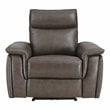 Lexicon Maroni Leather Power Reclining Chair with Power Headrest in Dark Brown
