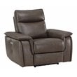Lexicon Maroni Leather Power Reclining Chair with Power Headrest in Dark Brown