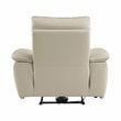 Lexicon Maroni Wood & Leather Power Reclining Chair with Power Headrest in Beige