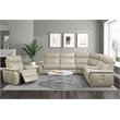 Lexicon Maroni Wood & Leather Power Reclining Chair with Power Headrest in Beige