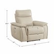 Lexicon Maroni Wood & Leather Power Reclining Chair with Power Headrest in Beige