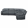 Lexicon Falun 6-Piece Modern Wood & Faux Leather Sectional Set in Gray