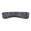 Lexicon Falun 6-Piece Modern Wood & Faux Leather Sectional Set in Gray