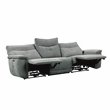 Lexicon Tesoro 3-Piece Modern Wood & Fabric Sofa in Dark Gray
