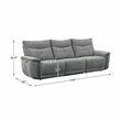 Lexicon Tesoro 3-Piece Modern Wood & Fabric Sofa in Dark Gray