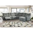 Lexicon Tesoro 6-Piece 2 Recliner Wood & Fabric Sectional Set in Dark Gray