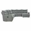 Lexicon Tesoro 6-Piece 2 Recliner Wood & Fabric Sectional Set in Dark Gray