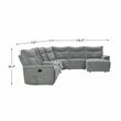 Lexicon Tesoro 6-Piece 2 Recliner Wood & Fabric Sectional Set in Dark Gray