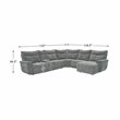 Lexicon Tesoro 6-Piece 2 Recliner Wood & Fabric Power Sectional Set in Dark Gray