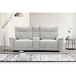 Lexicon Tesoro 3-Piece Wood & Fabric Sectional Set with Cupholders in Mist Gray