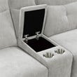 Lexicon Tesoro 3-Piece Wood & Fabric Sectional Set with Cupholders in Mist Gray