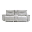 Lexicon Tesoro 3-Piece Wood & Fabric Sectional Set with Cupholders in Mist Gray