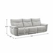 Lexicon Tesoro 3-Piece Modern Wood & Fabric Sofa in Mist Gray