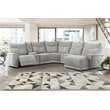 Lexicon Tesoro 6-Piece 2 Recliner Wood & Fabric Sectional Set in Mist Gray
