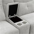 Lexicon Tesoro 6-Piece 2 Recliner Wood & Fabric Sectional Set in Mist Gray