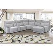 Lexicon Tesoro 6-Piece 2 Recliner Wood & Fabric Power Sectional Set in Mist Gray