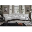 Lexicon Tesoro 6-Piece 3 Recliner Wood & Fabric Sectional Set in Mist Gray