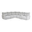 Lexicon Tesoro 6-Piece 3 Recliner Wood & Fabric Power Sectional Set in Mist Gray