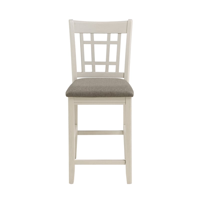 Lexicon Junipero Antique White Full Back Counter Height Chair (Set of 2)