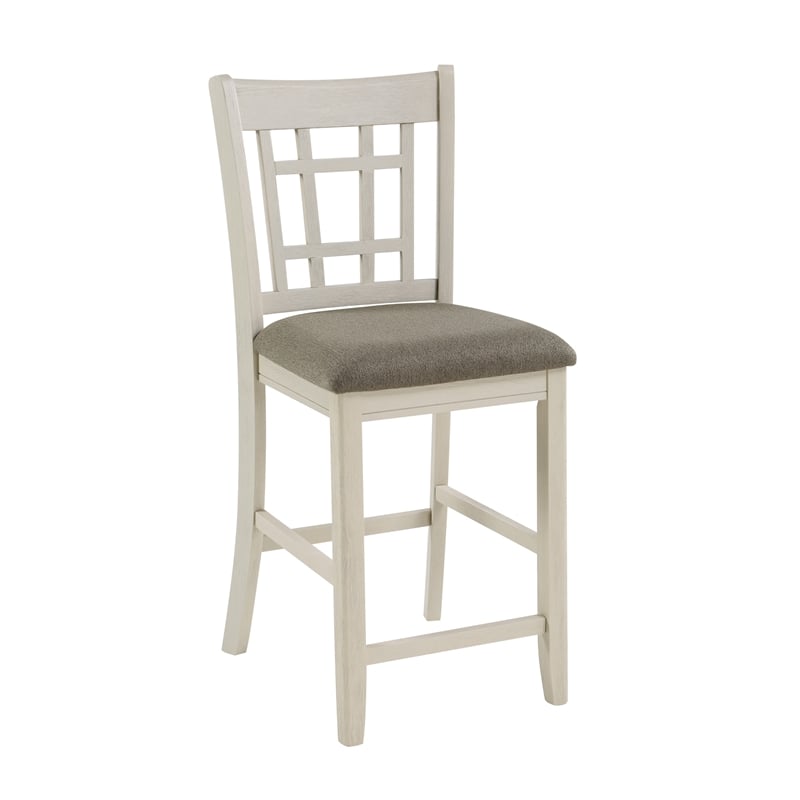 Lexicon Junipero Antique White Full Back Counter Height Chair (Set of 2)