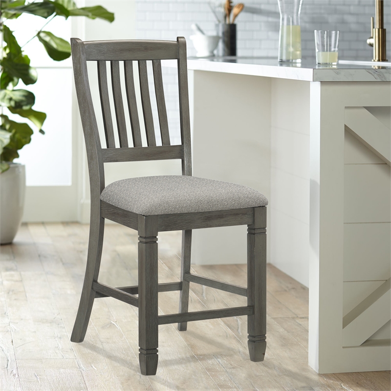 Lexicon Granby Counter Height Dining Chair in Antique Gray (Set of 2)