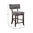Lexicon Oxton Counter Height Dining Chair in Gray fabric (Set of 2)