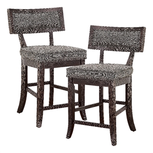 Lexicon Oxton Counter Height Dining Chair in Gray fabric (Set of 2)