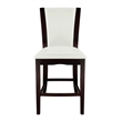Lexicon Daisy Counter Height Dining Chair in White Faux Leather (Set of 2)