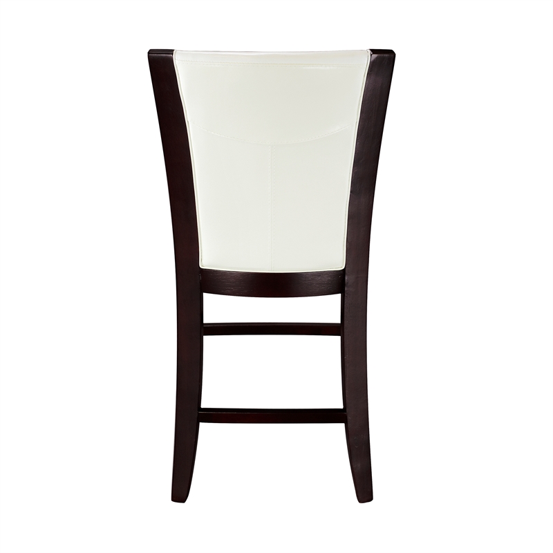 Lexicon Daisy Counter Height Dining Chair in White Faux Leather (Set of 2)