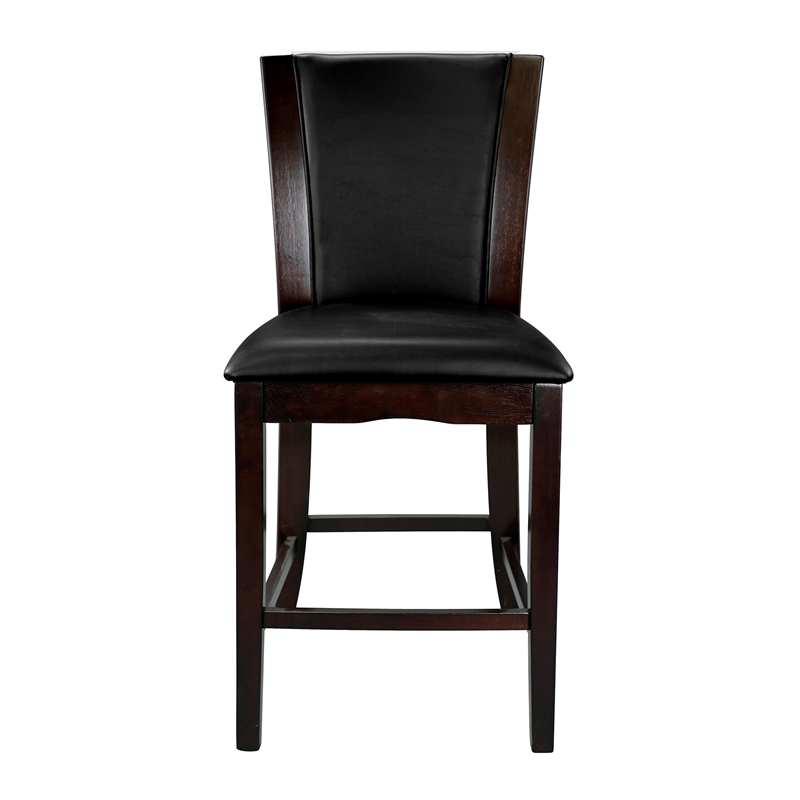 Lexicon Daisy Counter Height Dining Chair in Dark Brown Faux Leather (Set of 2)