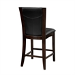 Lexicon Daisy Counter Height Dining Chair in Dark Brown Faux Leather (Set of 2)