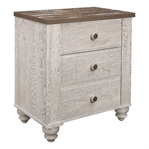lexicon nashville nightstand in bed in 2-tone finish (antique white and brown)
