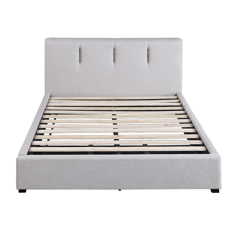 Lexicon Aitana Fabric Upholstered Full Platform Bed in Gray