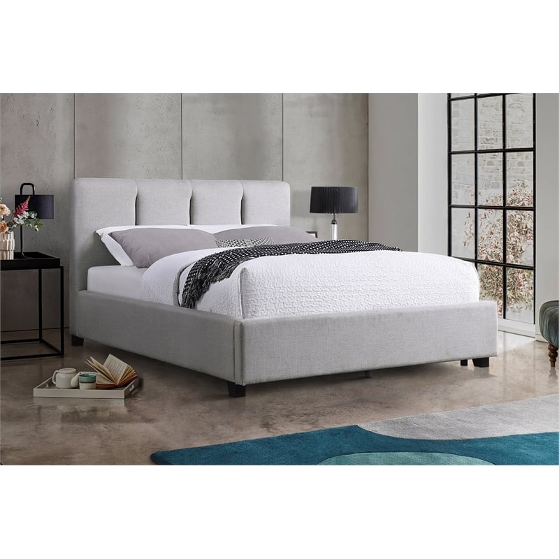Lexicon Aitana Solid Wood California King Platform Bed in Gray
