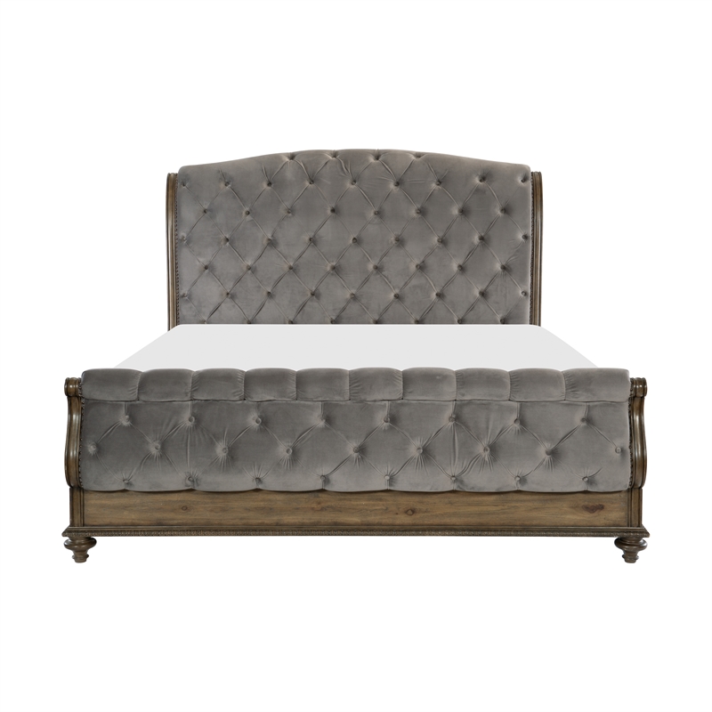 Lexicon Rachelle Queen Bed in Weathered Pecan/Gray