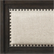 Lexicon Hebron Queen Bed with Upholstered Headboard in Dark Cherry/Beige
