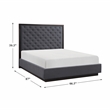 Lexicon Larchmont Asian Hardwood Queen Bed in Charcoal