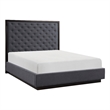 Lexicon Larchmont Asian Hardwood Queen Bed in Charcoal