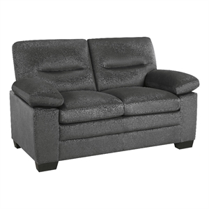 lexicon keighly fabric upholstered love seat in dark gray color