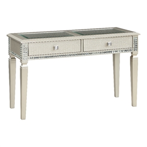 lexicon juliette wood and glass sofa table in champagne finish