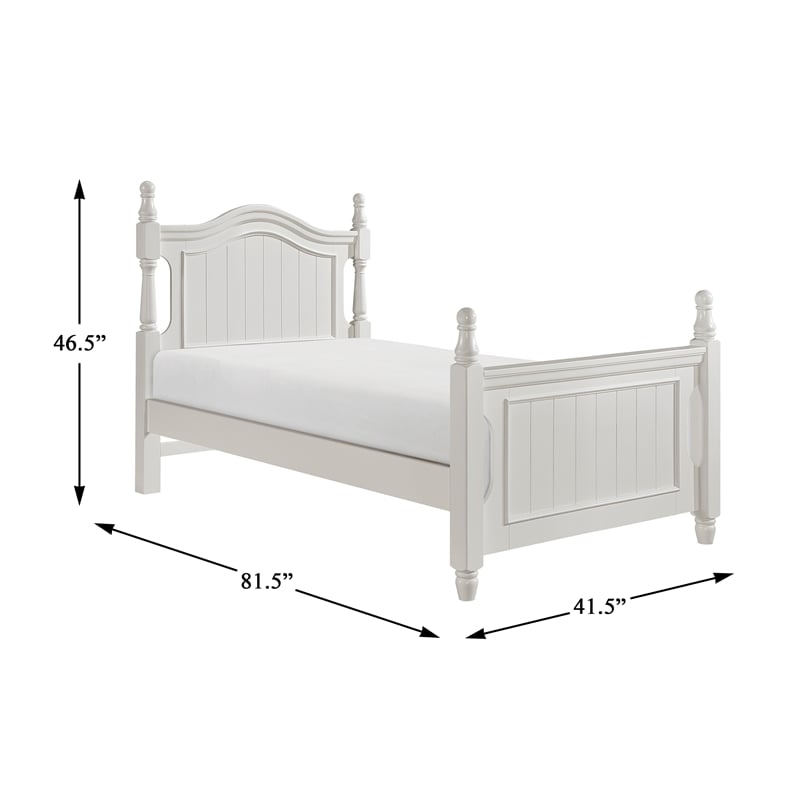 Lexicon Clementine Rubberwood and MDF Board Twin Platform Bed in White