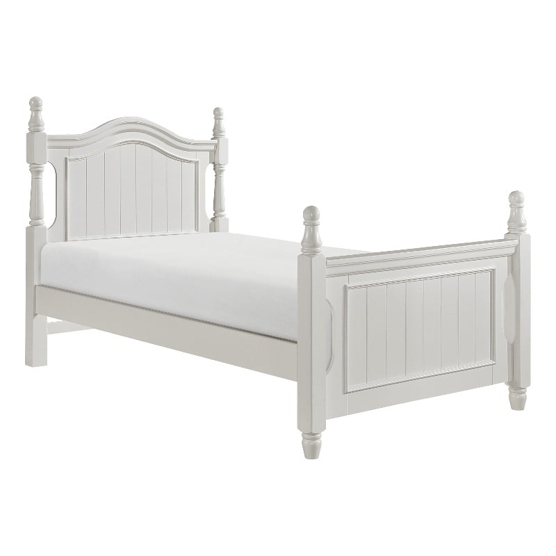 Lexicon Clementine Rubberwood and MDF Board Twin Platform Bed in White