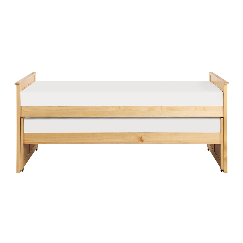 Lexicon Bartly Pine Wood and MDF Board Twin/Twin Bed in Natural Pine