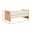 Lexicon Bartly Pine Wood and MDF Board Twin/Twin Bed in Natural Pine
