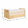 Lexicon Contemporary Wood Twin/Twin Bed with Storage Boxes in Natural Pine
