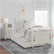 Lexicon Traditional Wood MDF Board Twin Platform Bed with Twin Trundle in White