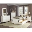 Lexicon Traditional Wood MDF Board Twin Platform Bed with Twin Trundle in White
