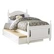 Lexicon Traditional Wood MDF Board Twin Platform Bed with Twin Trundle in White
