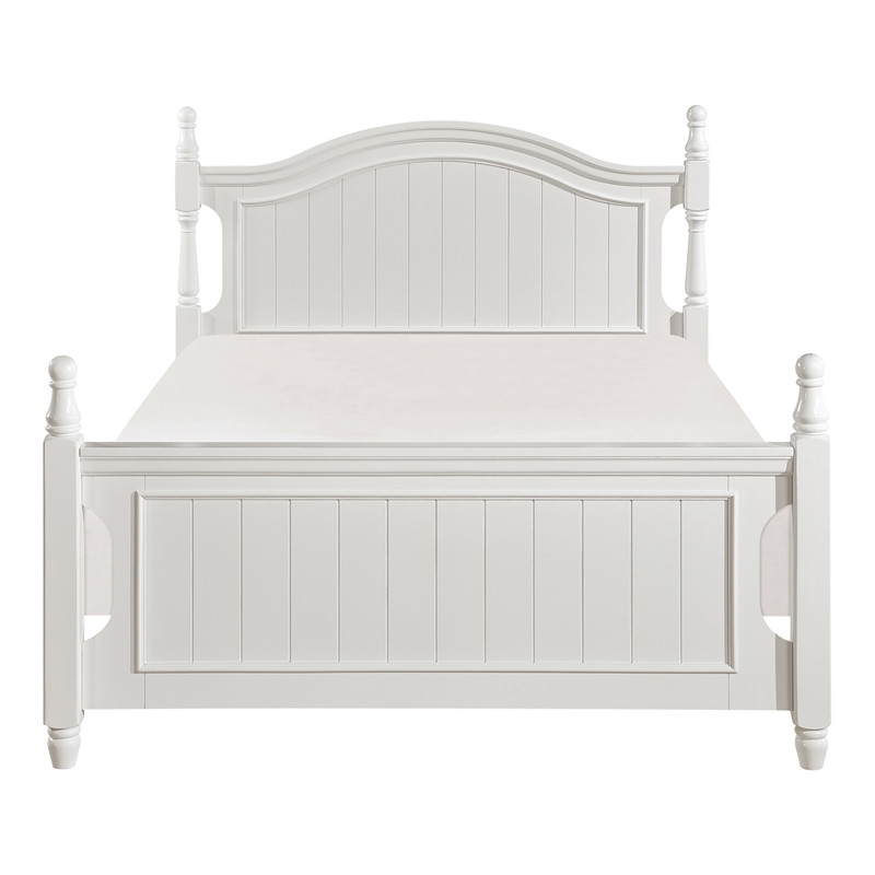 Lexicon Traditional Wood MDF Board Full Platform Bed with Twin Trundle in White