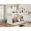 Lexicon Traditional Wood MDF Board Twin/Twin Bunk Bed with Twin Trundle in White